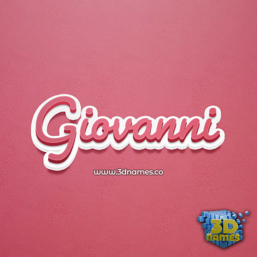 giovanni in Red Scribble style - 3D name wallpaper