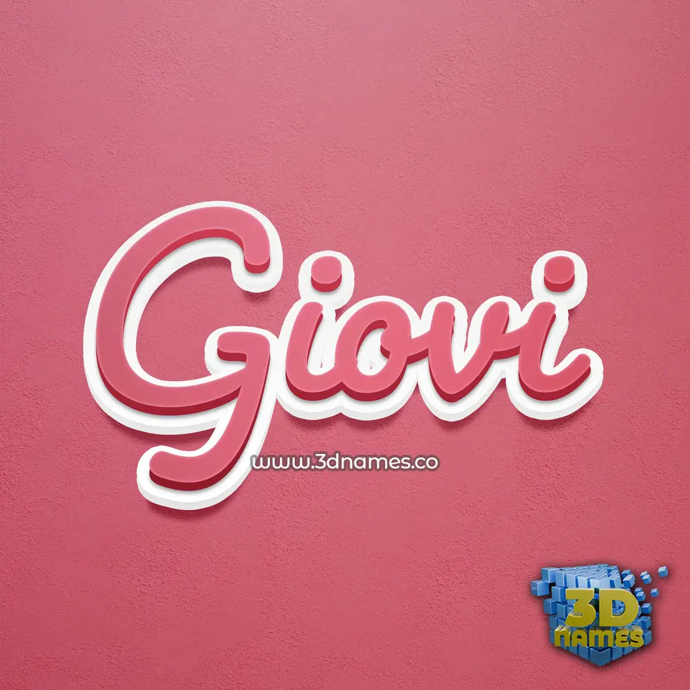 giovi in Red Scribble style - 3D name wallpaper