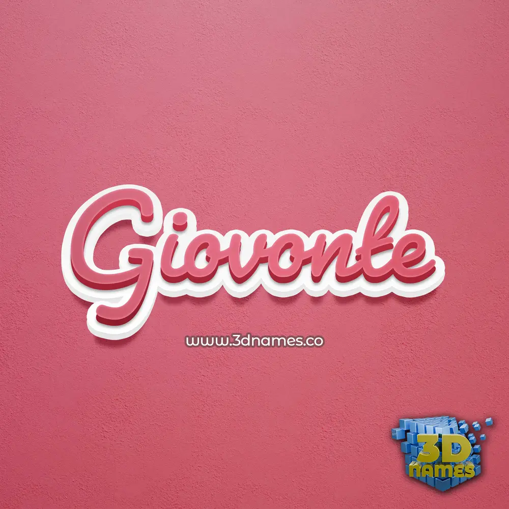 giovonte in Red Scribble style - 3D name wallpaper