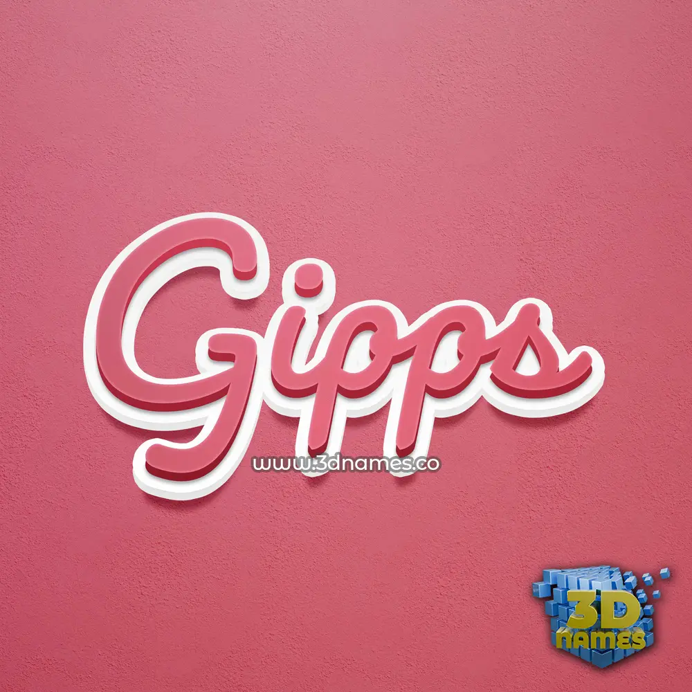 gipps in Red Scribble style - 3D name wallpaper