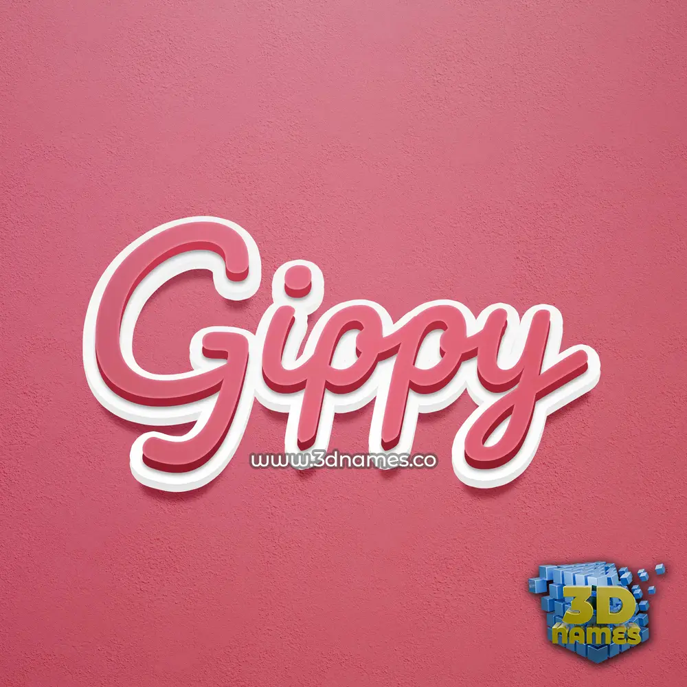 gippy in Red Scribble style - 3D name wallpaper