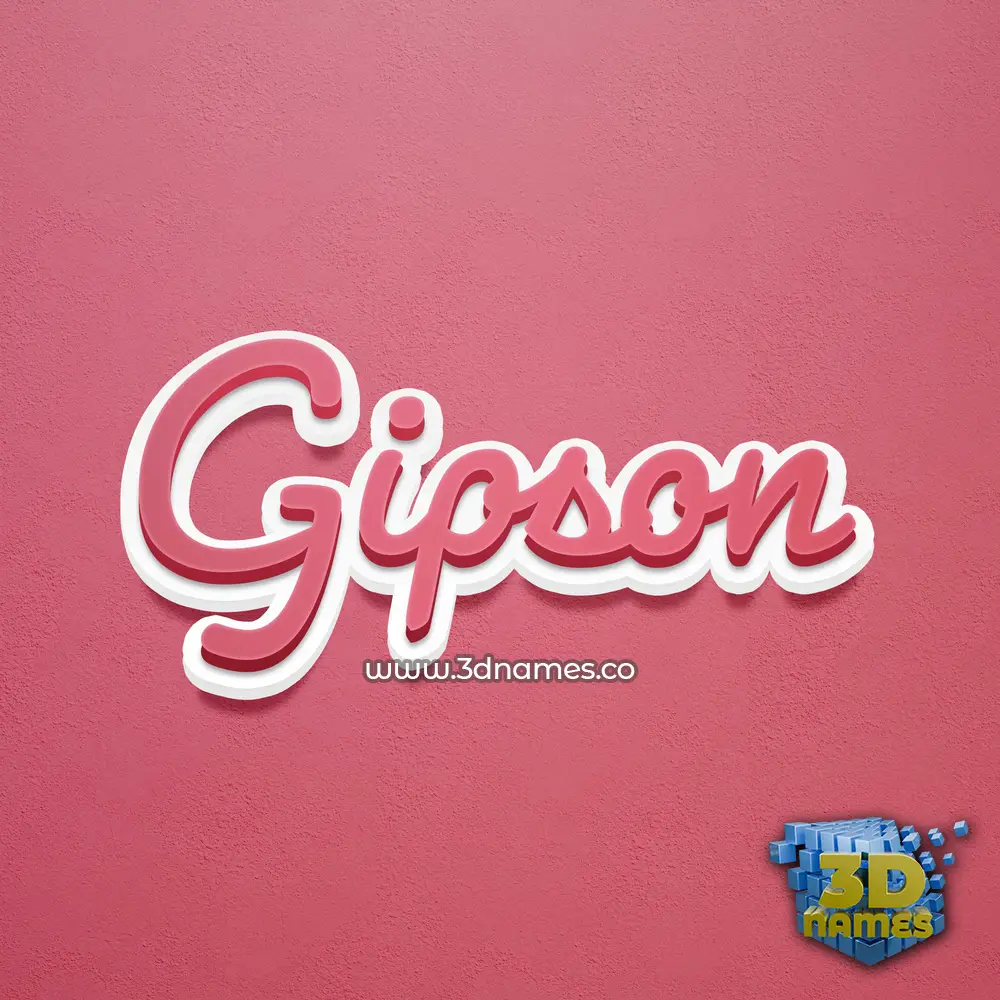 gipson in Red Scribble style - 3D name wallpaper