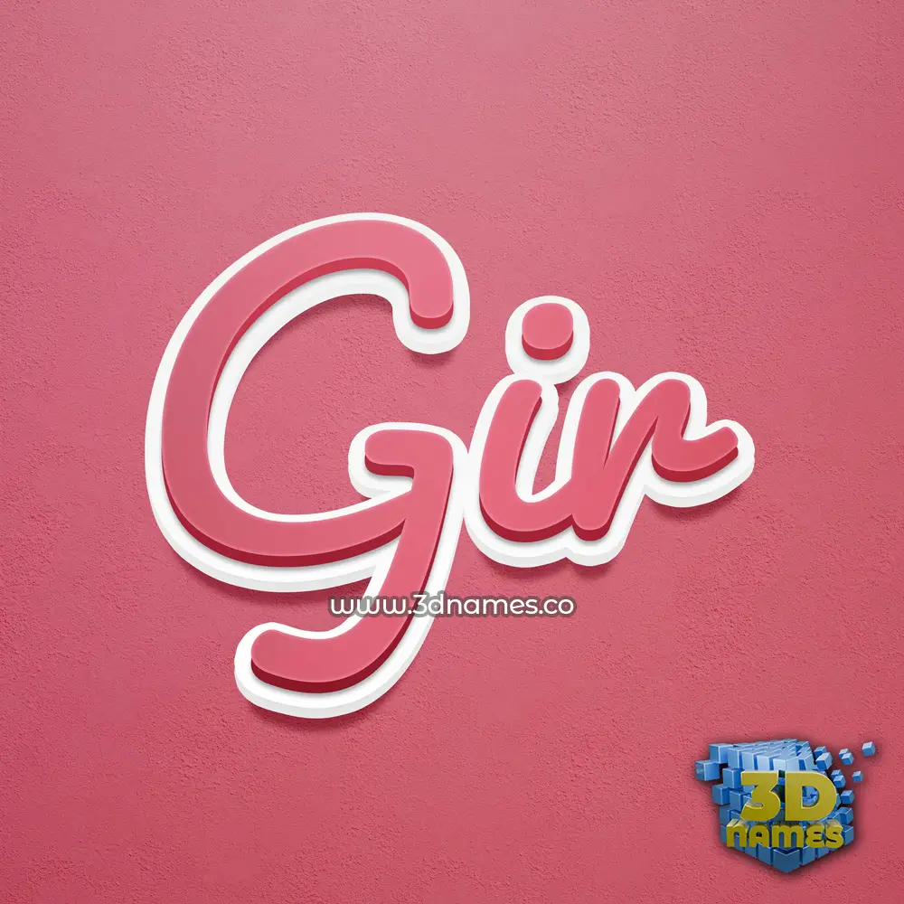 gir in Red Scribble style - 3D name wallpaper