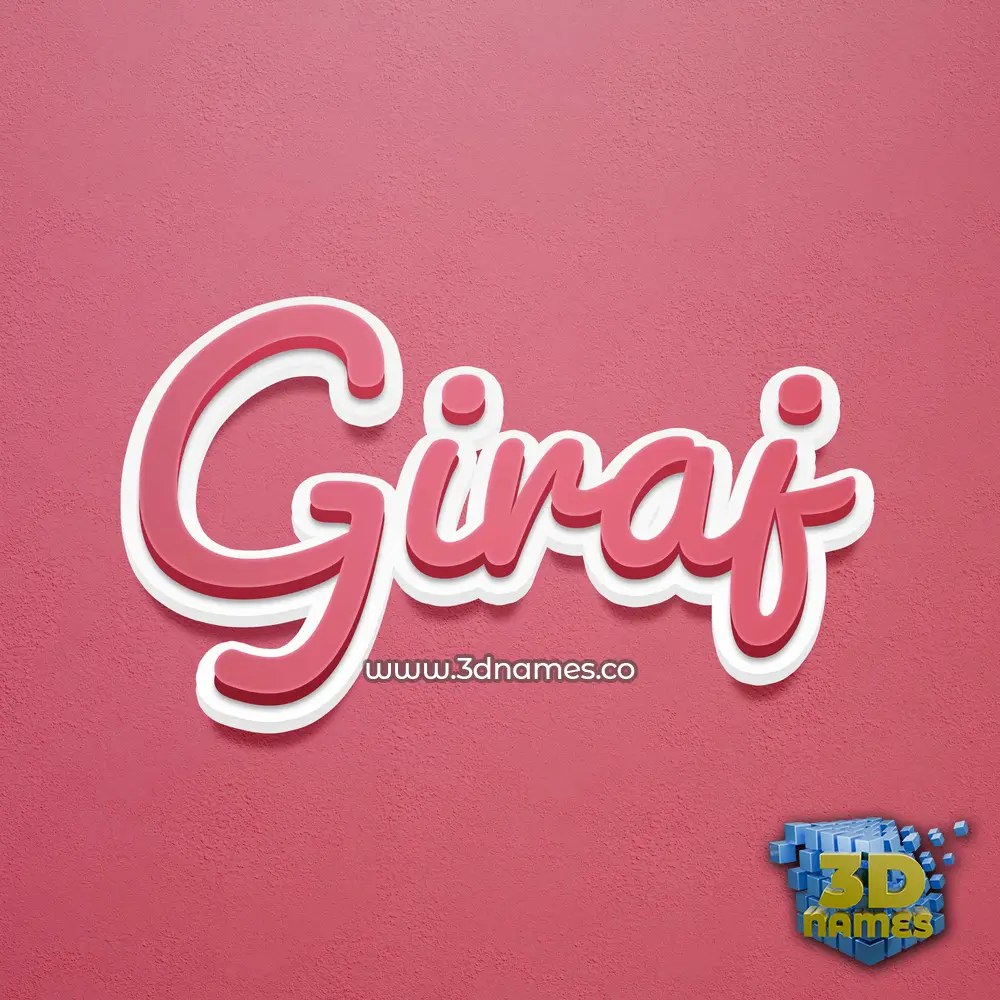 giraj in Red Scribble style - 3D name wallpaper