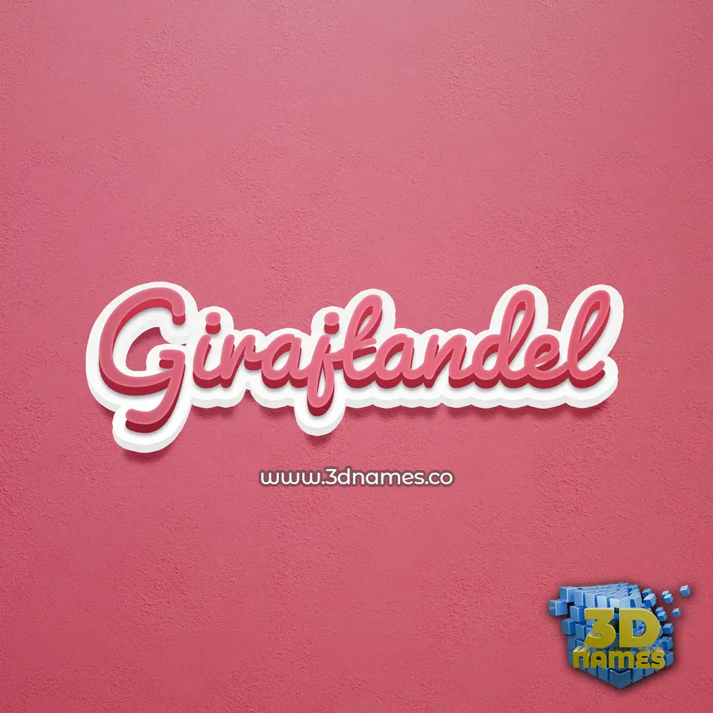 girajtandel in Red Scribble style - 3D name wallpaper