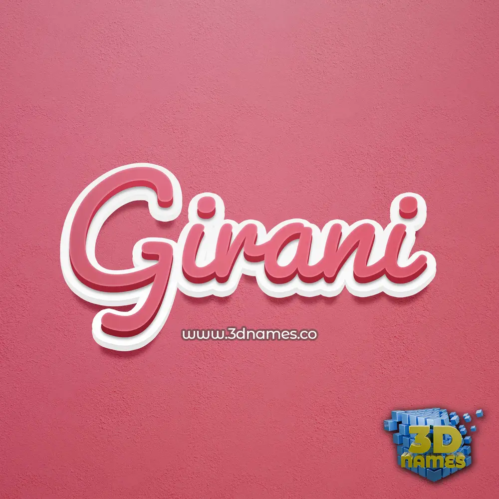 girani in Red Scribble style - 3D name wallpaper