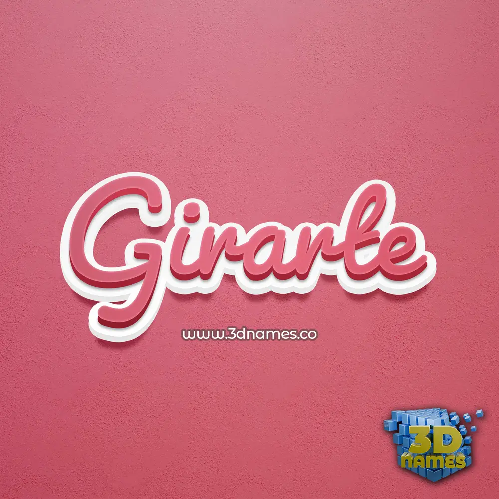 girarte in Red Scribble style - 3D name wallpaper