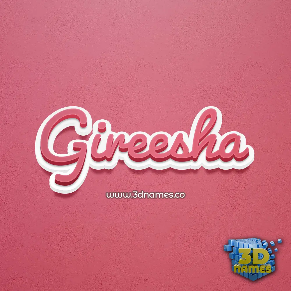 gireesha in Red Scribble style - 3D name wallpaper