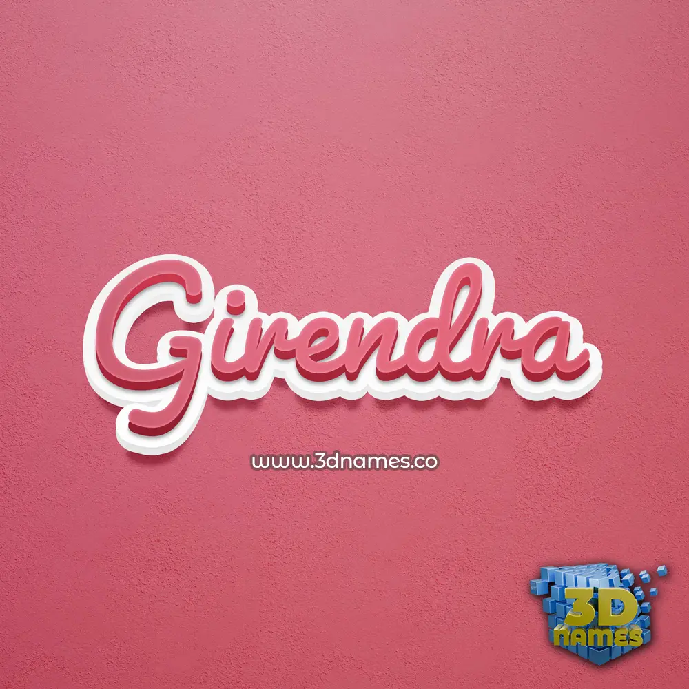 girendra in Red Scribble style - 3D name wallpaper