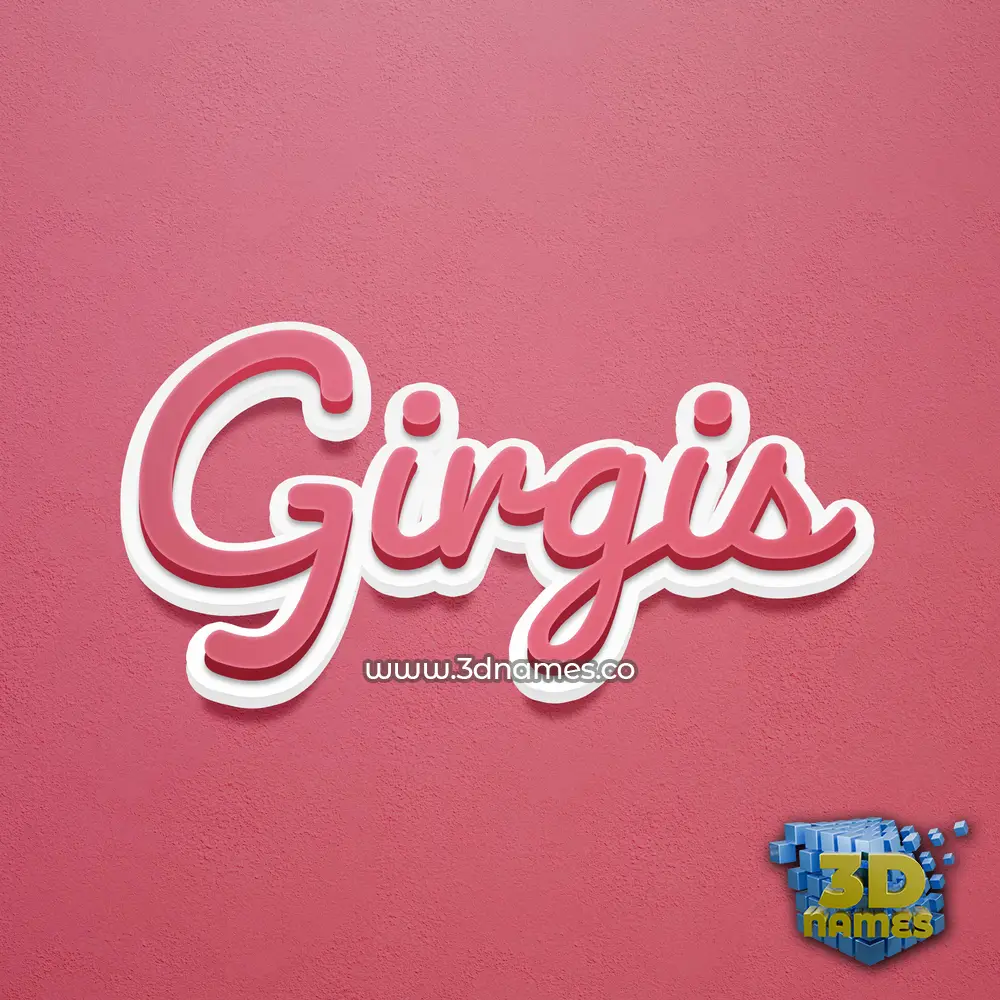 girgis in Red Scribble style - 3D name wallpaper