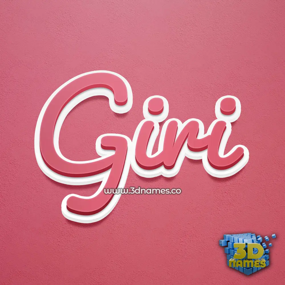 giri in Red Scribble style - 3D name wallpaper