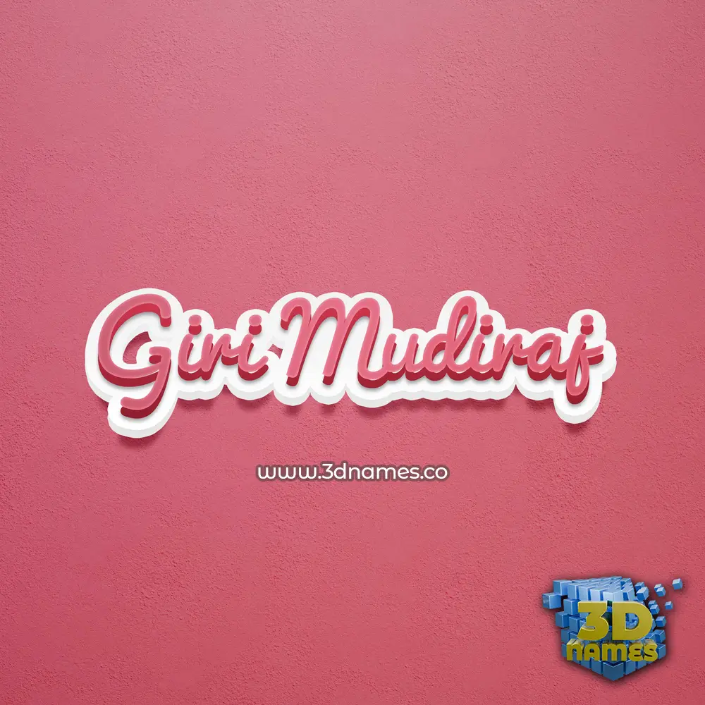 giri mudiraj in Red Scribble style - 3D name wallpaper