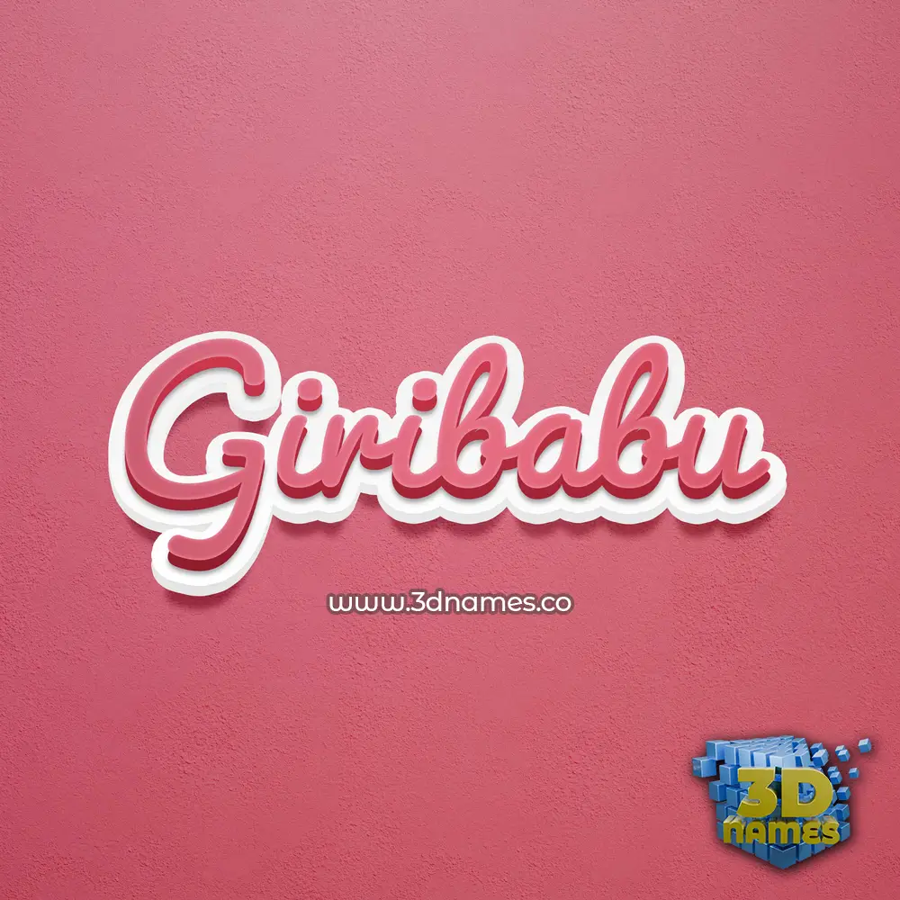 giribabu in Red Scribble style - 3D name wallpaper