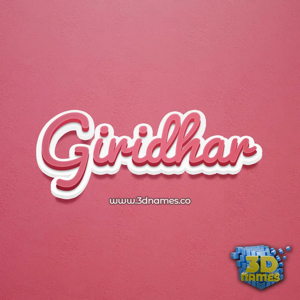 giridhar in Red Scribble style - 3D name wallpaper