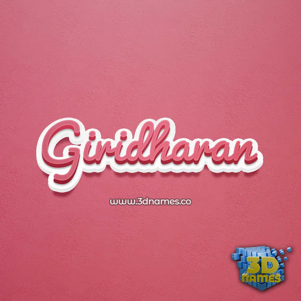 giridharan in Red Scribble style - 3D name wallpaper