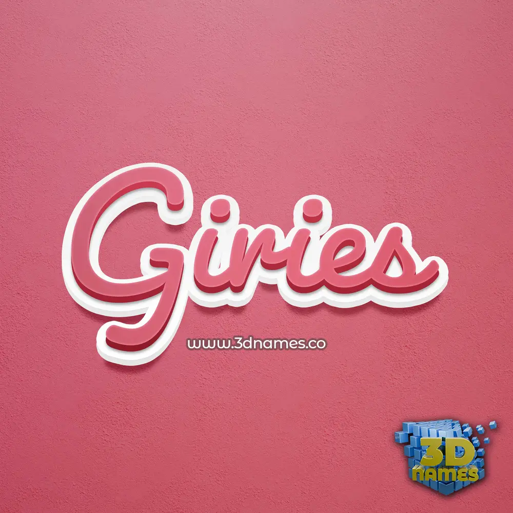 giries in Red Scribble style - 3D name wallpaper