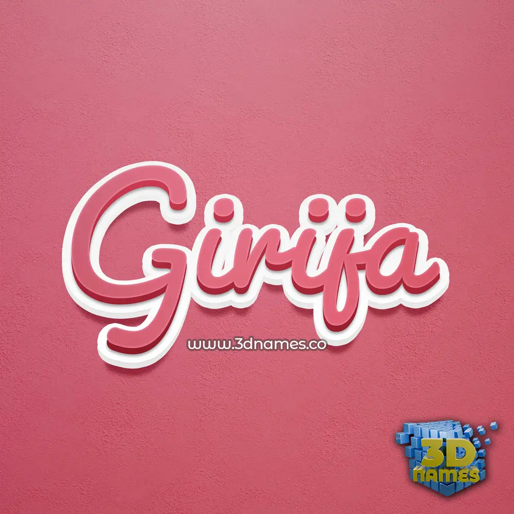 girija in Red Scribble style - 3D name wallpaper