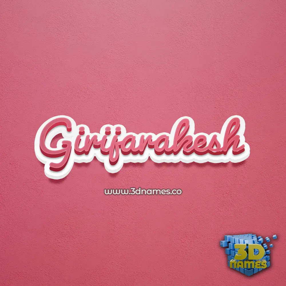 girijarakesh in Red Scribble style - 3D name wallpaper