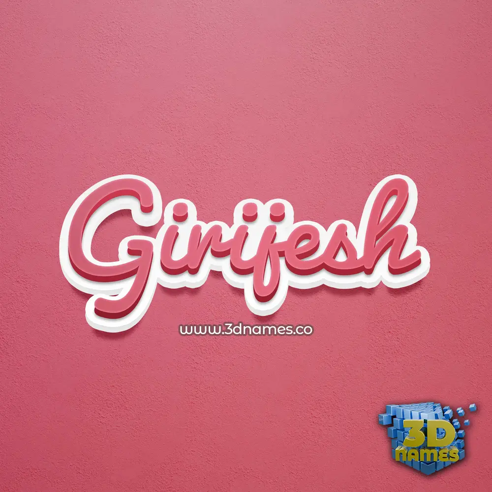 girijesh in Red Scribble style - 3D name wallpaper