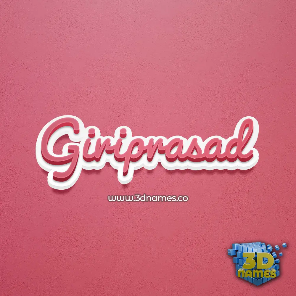 giriprasad in Red Scribble style - 3D name wallpaper