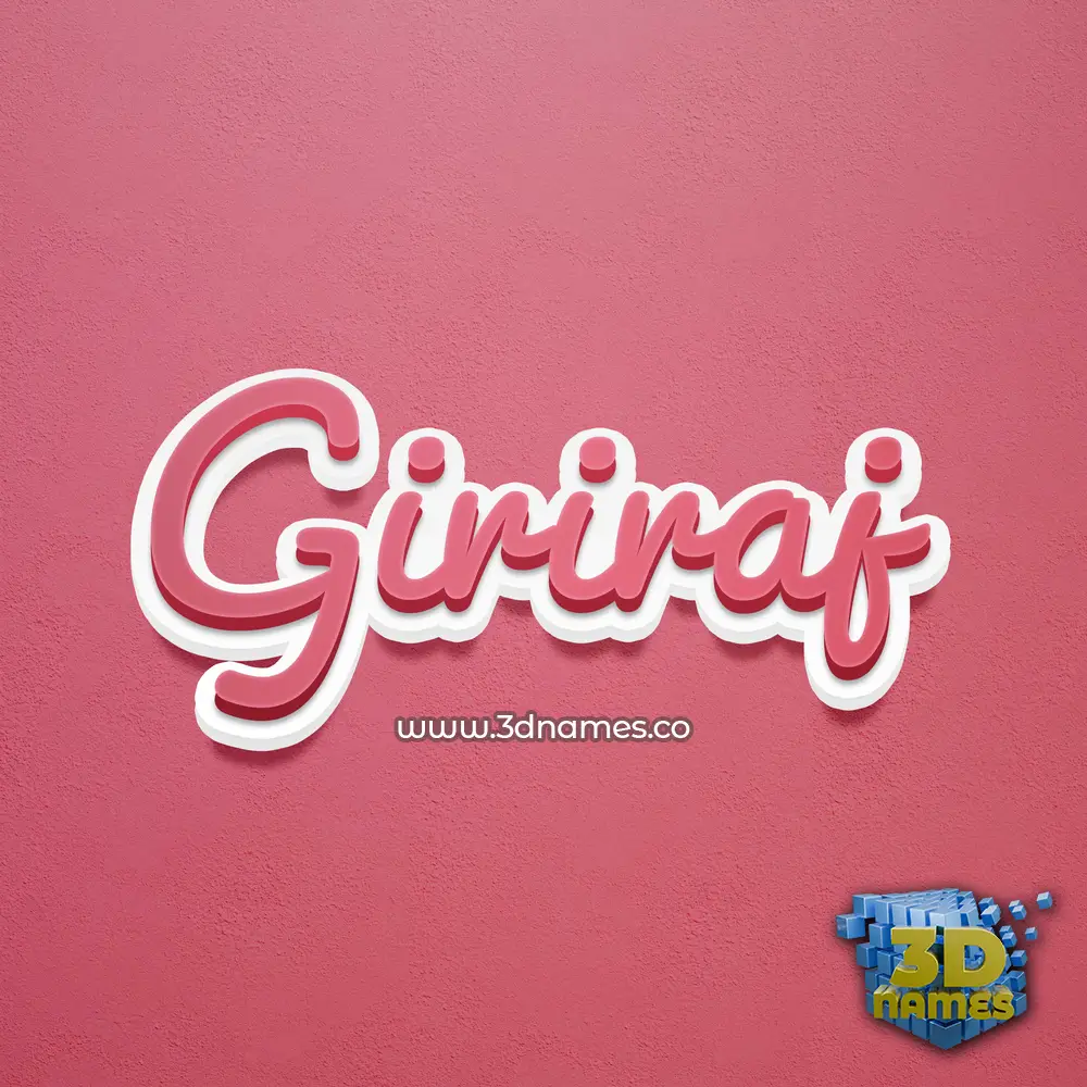 giriraj in Red Scribble style - 3D name wallpaper