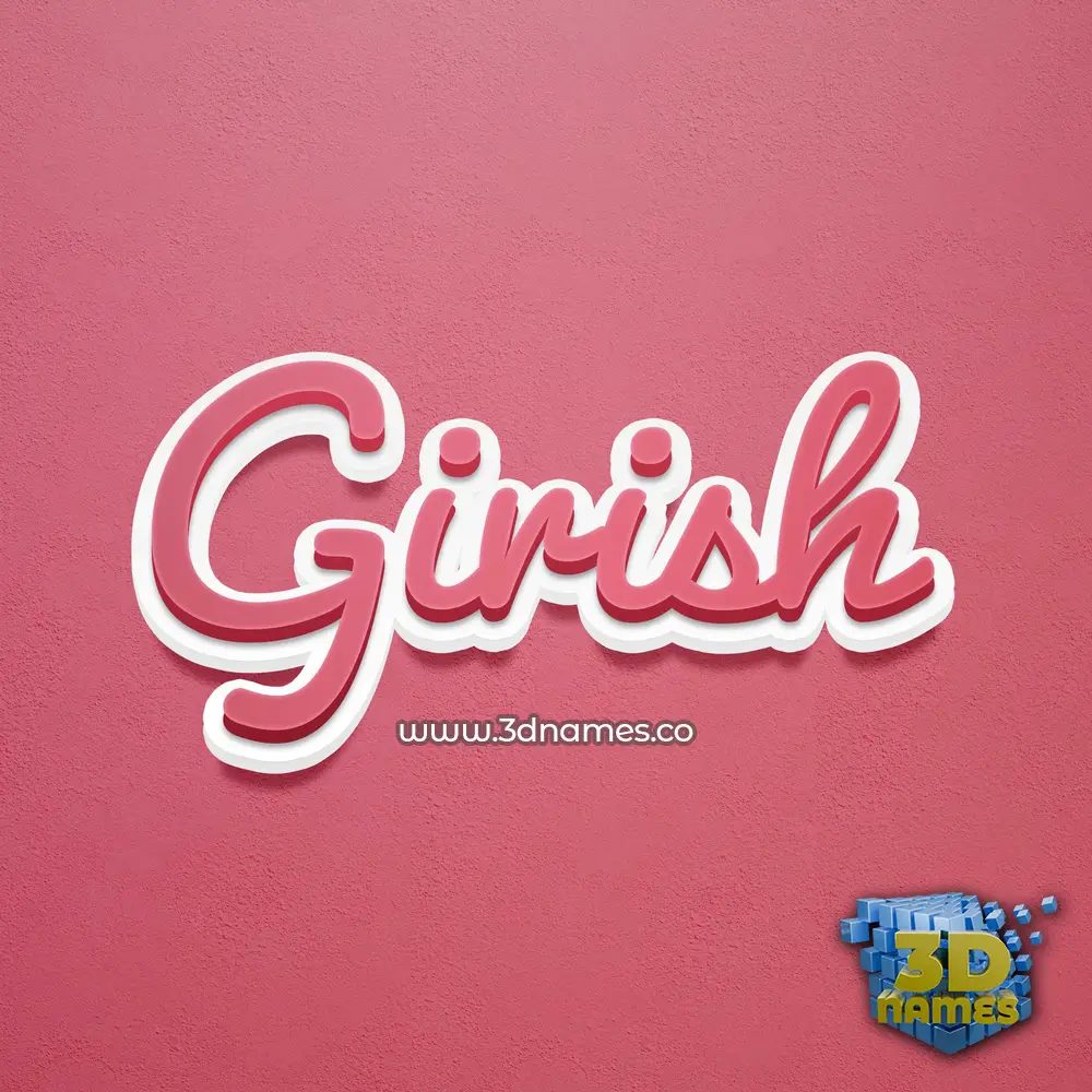 girish in Red Scribble style - 3D name wallpaper