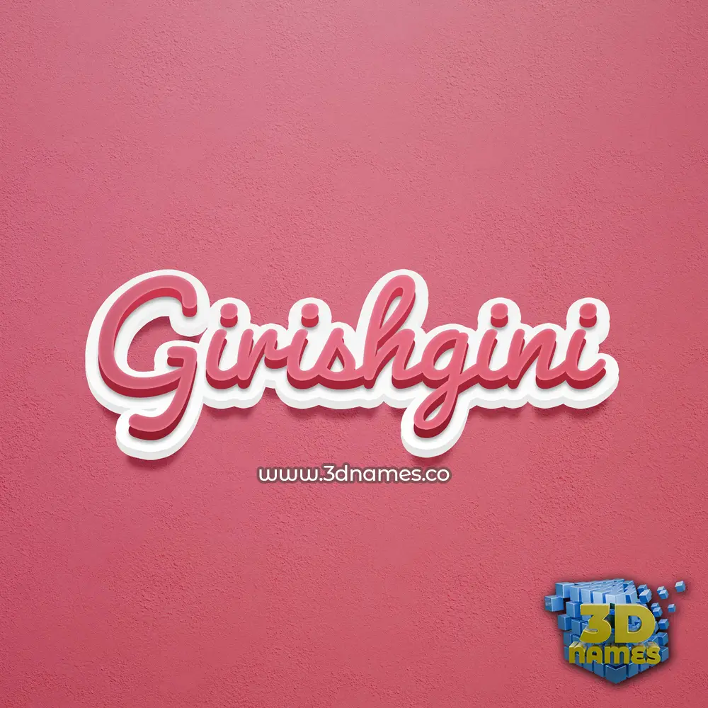 girishgini in Red Scribble style - 3D name wallpaper