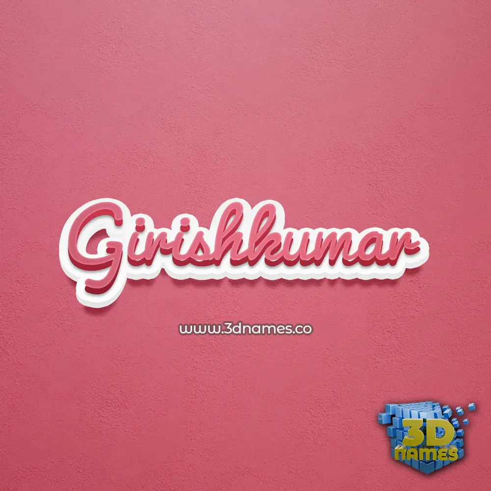 girishkumar in Red Scribble style - 3D name wallpaper