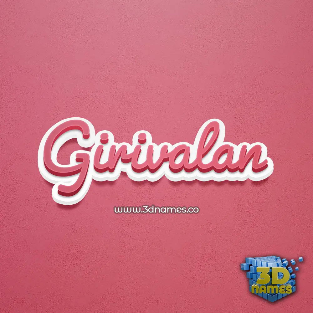 girivalan in Red Scribble style - 3D name wallpaper