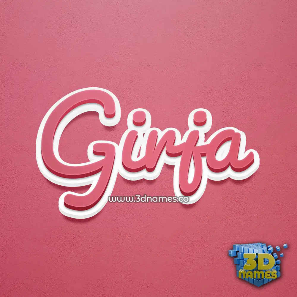 girja in Red Scribble style - 3D name wallpaper
