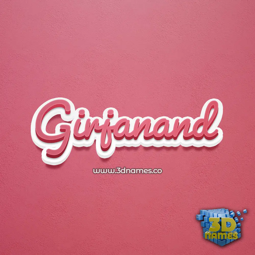 girjanand in Red Scribble style - 3D name wallpaper