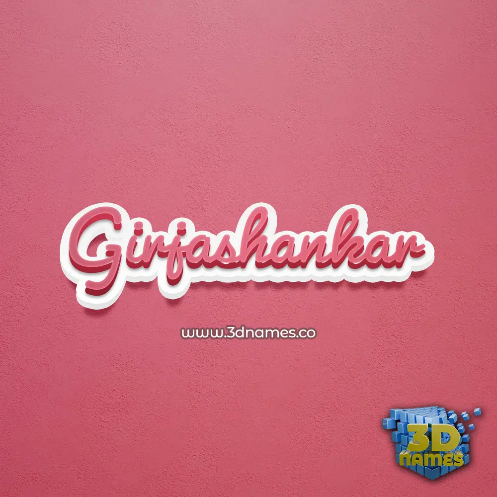 girjashankar in Red Scribble style - 3D name wallpaper