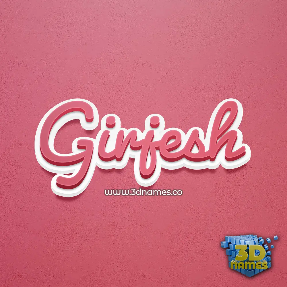 girjesh in Red Scribble style - 3D name wallpaper