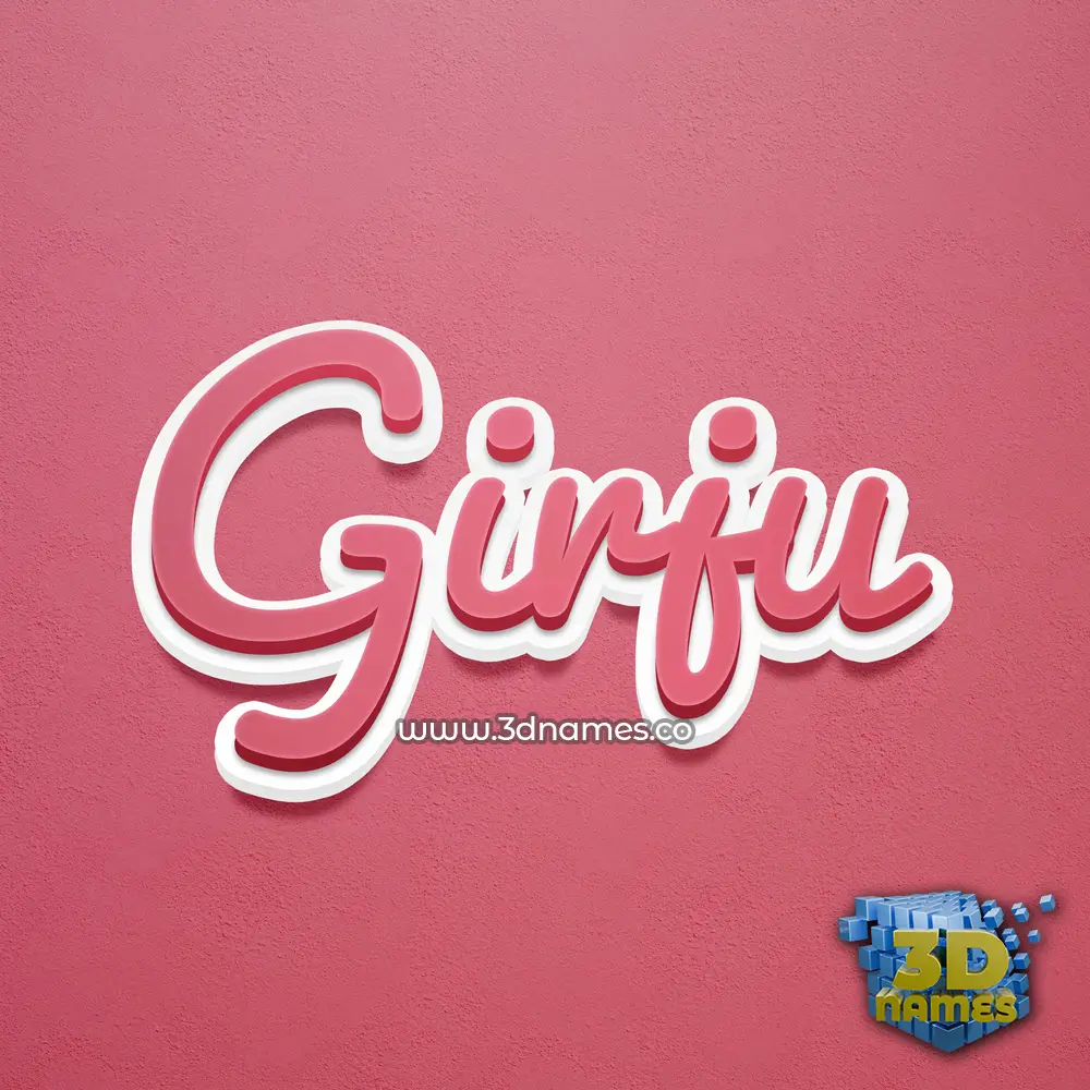 girju in Red Scribble style - 3D name wallpaper