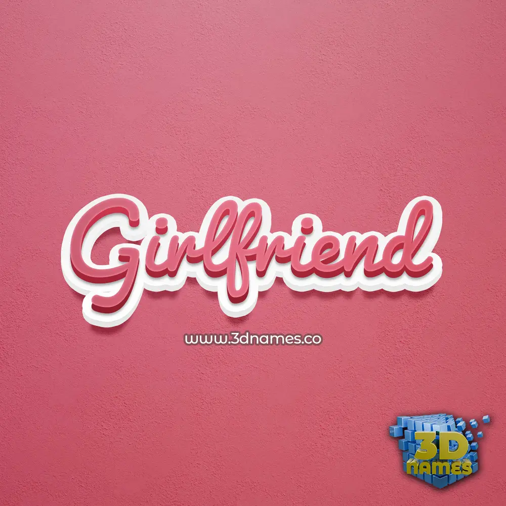 girlfriend in Red Scribble style - 3D name wallpaper