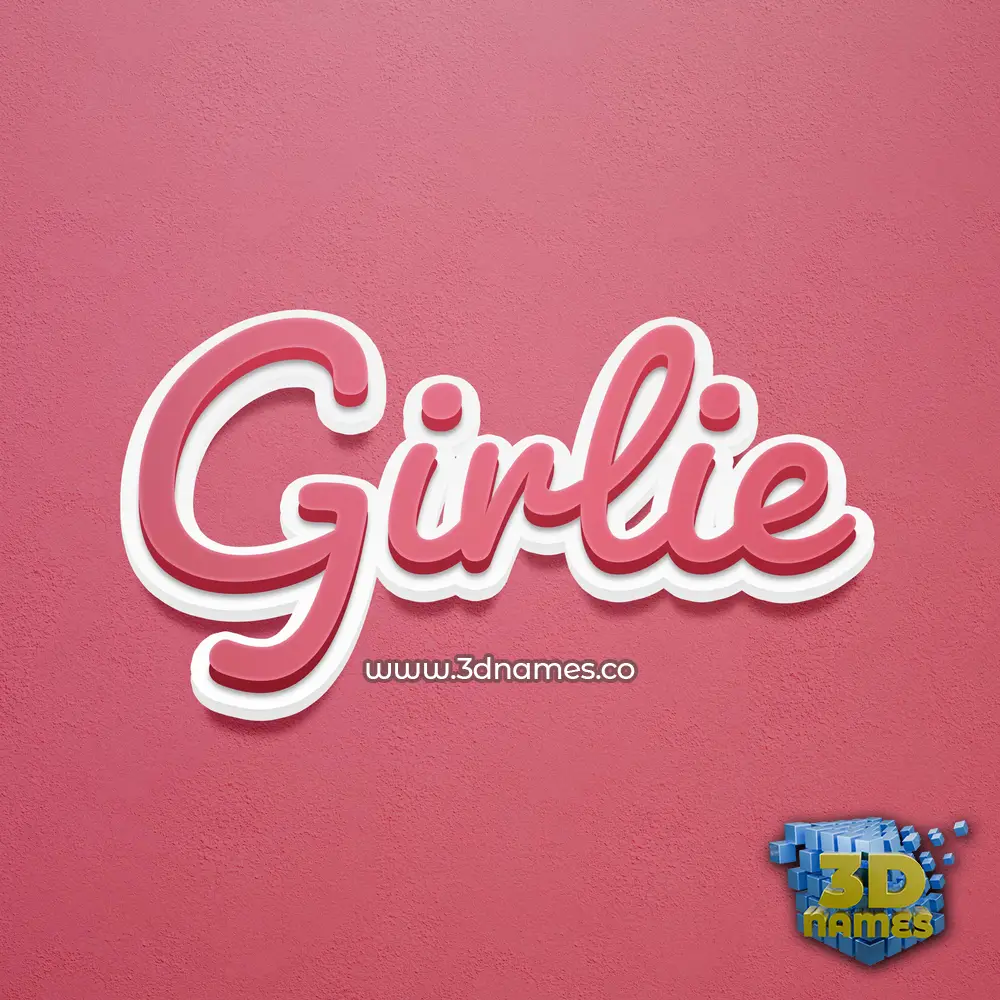 girlie in Red Scribble style - 3D name wallpaper