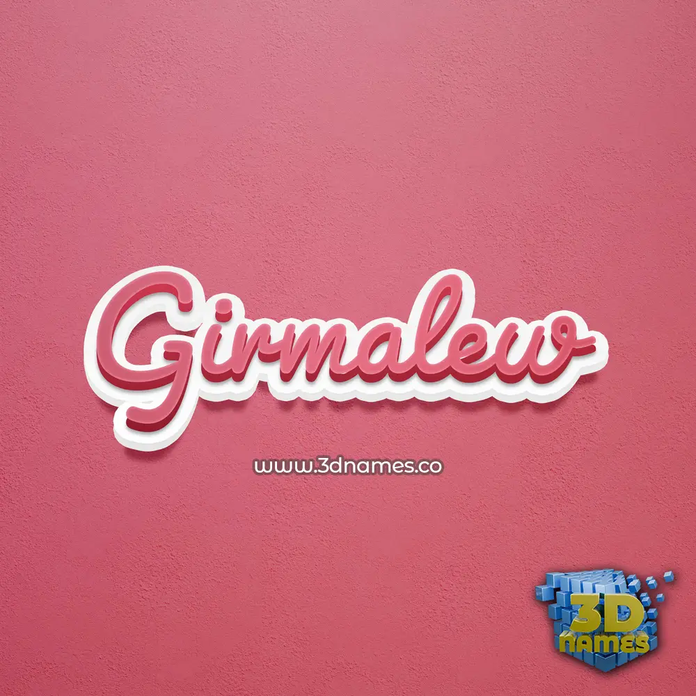 girmalew in Red Scribble style - 3D name wallpaper