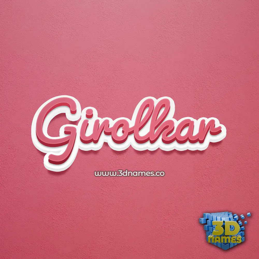 girolkar in Red Scribble style - 3D name wallpaper