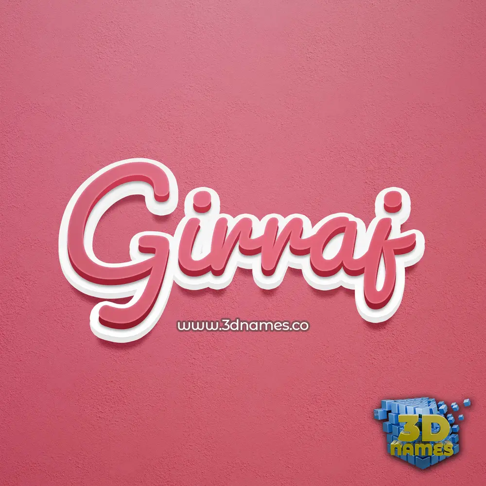 girraj in Red Scribble style - 3D name wallpaper
