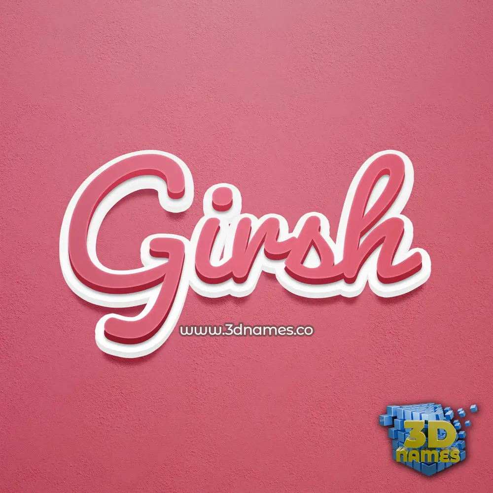 girsh in Red Scribble style - 3D name wallpaper