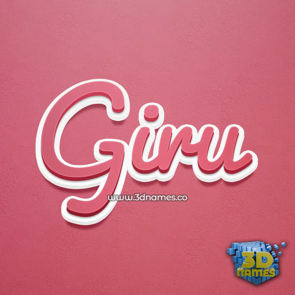 giru in Red Scribble style - 3D name wallpaper