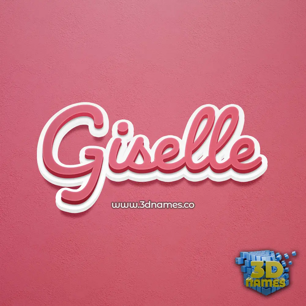 giselle in Red Scribble style - 3D name wallpaper