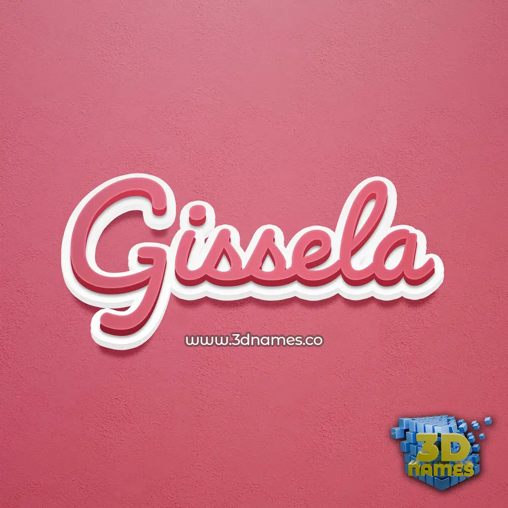 gissela in Red Scribble style - 3D name wallpaper