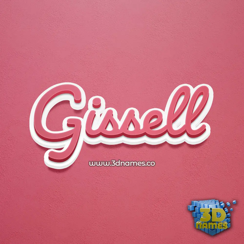 gissell in Red Scribble style - 3D name wallpaper