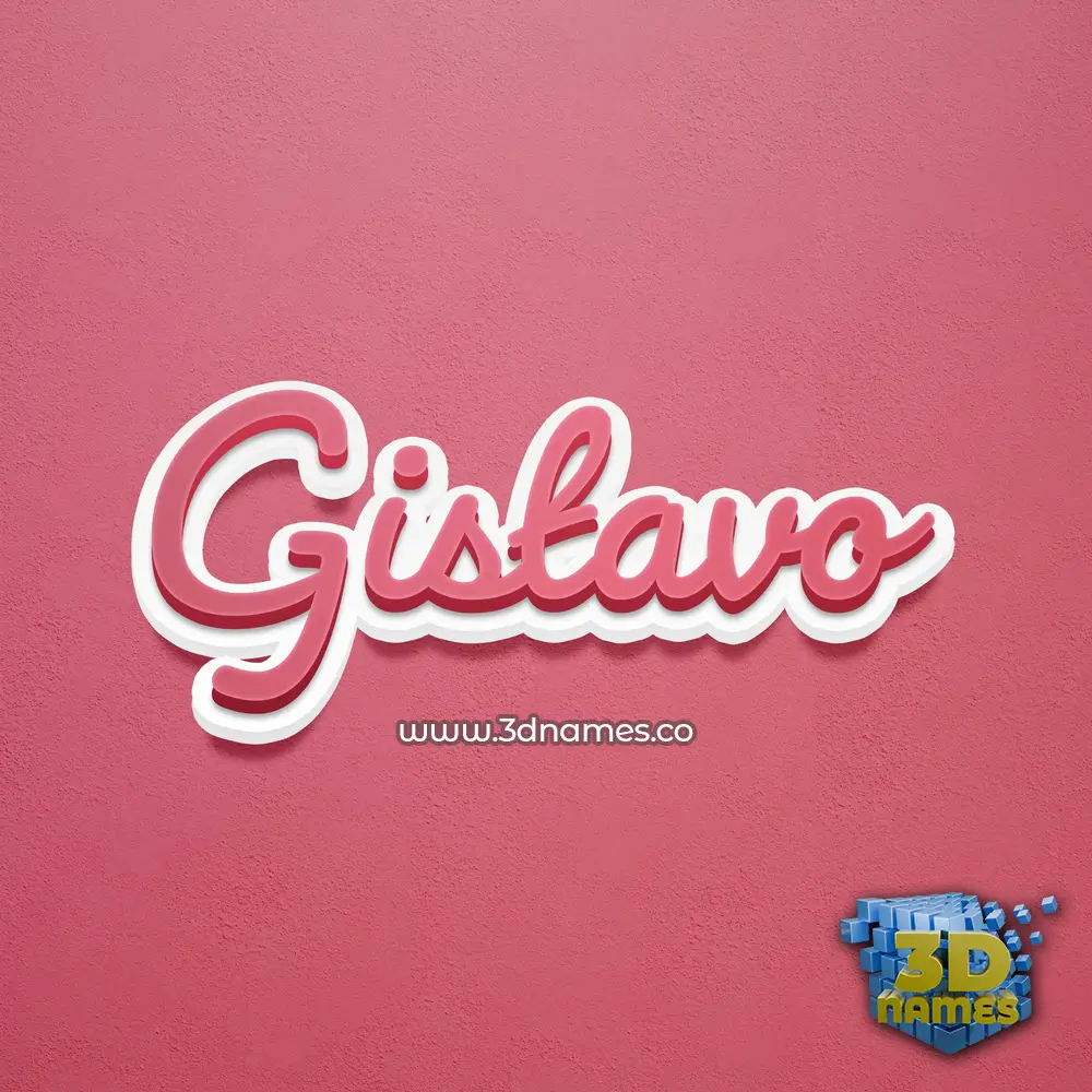 gistavo in Red Scribble style - 3D name wallpaper