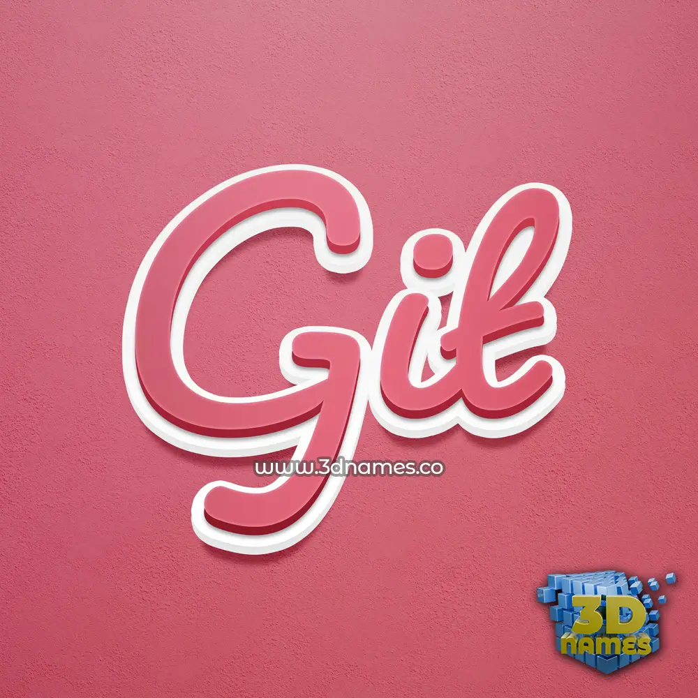 git in Red Scribble style - 3D name wallpaper