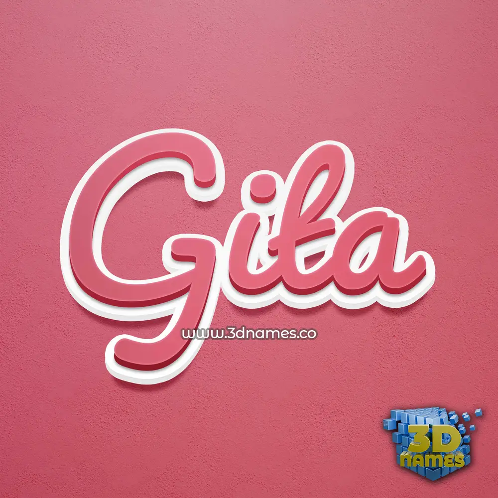 gita in Red Scribble style - 3D name wallpaper