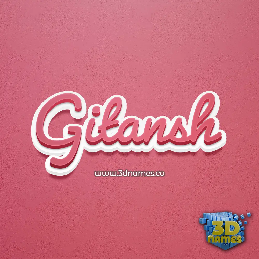 gitansh in Red Scribble style - 3D name wallpaper