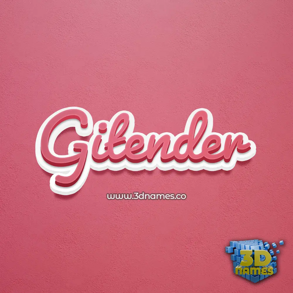 gitender in Red Scribble style - 3D name wallpaper