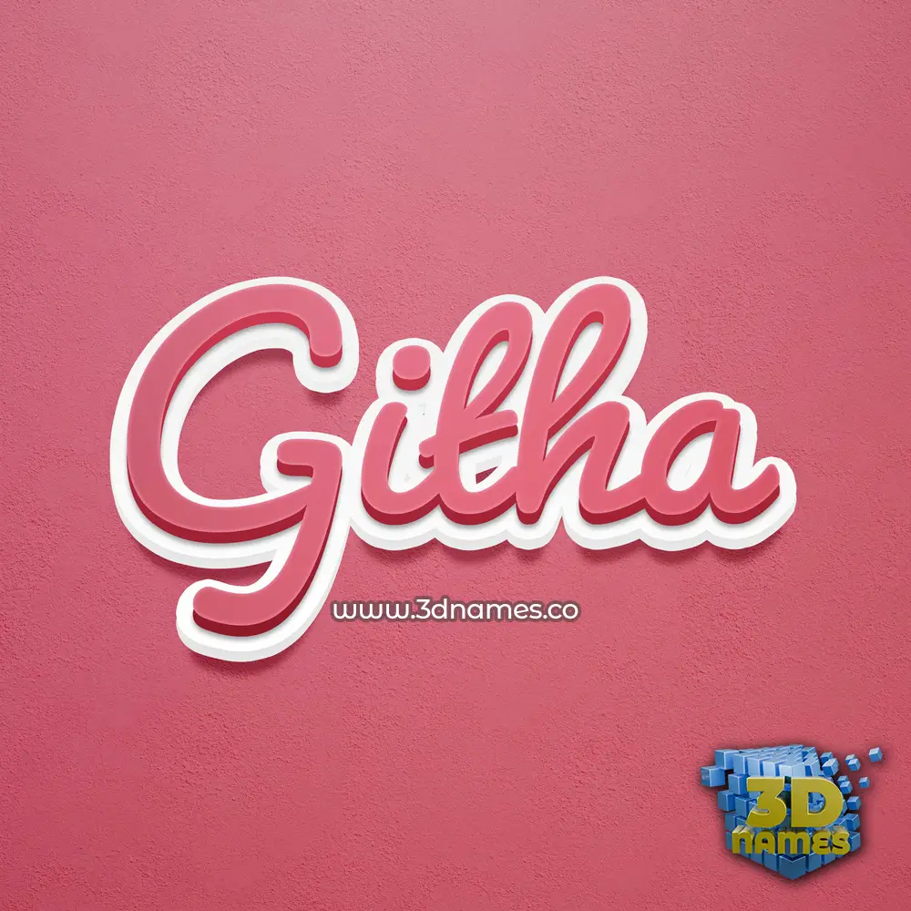 githa in Red Scribble style - 3D name wallpaper